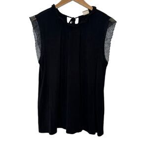 Good Hart Womens Sleeveless Tank Top Size Medium Black Whimsygoth Office Stretch